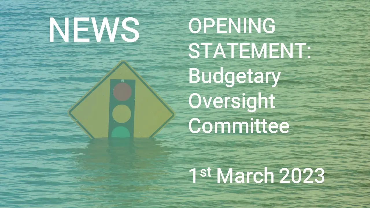 OPENING STATEMENT: Budgetary Oversight Committee